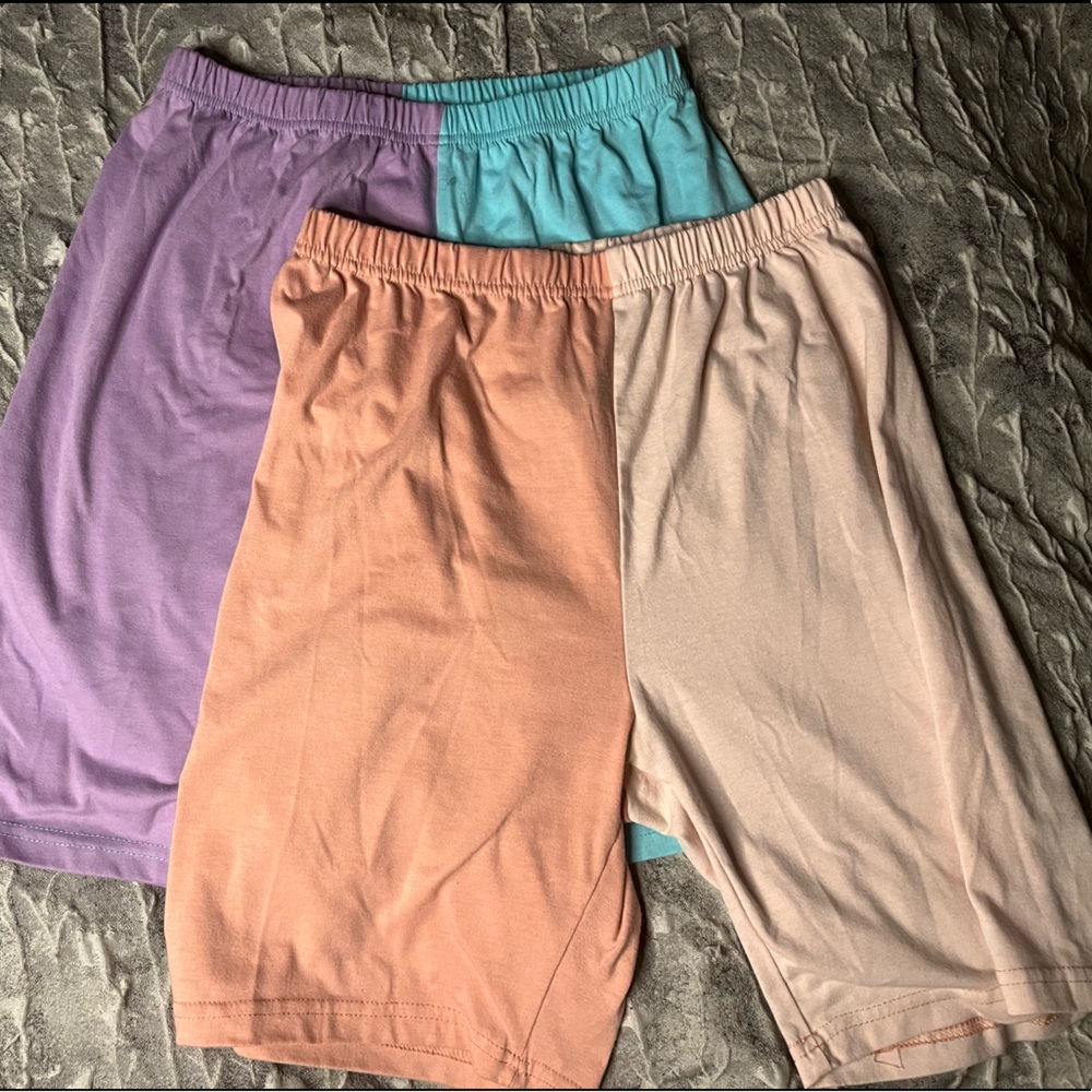 Two Toned Biker Shorts (2 Pairs)